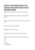 NURS FPX 4010 INTERDISCIPLINARY PLAN PROPOSAL FINAL REVIEW GUIDE 2026 FULL RESPONSES VERIFIED
