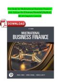 Test Bank for Multinational Business Finance 16th Edition By &lpar;Eiteman&sol;Stonehill&sol;Moffett&rpar;&comma; All 18 Chapters Covered