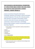 MCAT BIOLOGICAL AND BIOCHEMICAL FOUNDATIONS  OF LIVING SYSTEMS &lpar;BBLS&rpar; NEWEST 2025-2026 UPDATE  REAL PRACTICE EXAM QUESTIONS & CORRECT  ANSWERS &vert; ALREADY GRADED A&plus;