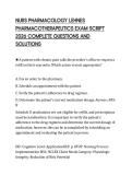 NURS PHARMACOLOGY LEHNES PHARMACOTHERAPEUTICS EXAM SCRIPT 2026 COMPLETE QUESTIONS AND SOLUTIONS