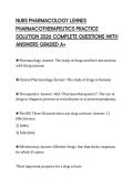 NURS PHARMACOLOGY LEHNES PHARMACOTHERAPEUTICS PRACTICE SOLUTION 2026 COMPLETE QUESTIONS WITH ANSWERS GRADED A&plus;