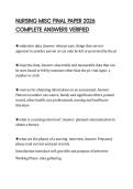 NURSING MISC FINAL PAPER 2026 COMPLETE ANSWERS VERIFIED