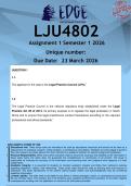 LJU4802 Assignment 1 &lpar;ANSWERS&rpar; Semester 1 2026 - DISTINCTION GUARANTEED