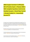 ABSA Surgical Assistant Certification  &lpar;SA-C&rpar; Practice Exam &vert;&vert; Newest 2026 &vert;   With Complete Questions And Correct  Detailed Answers &vert; Brand New Version  &vert; Already Graded A&plus; &vert; Guaranteed  Success&excl;&excl;&excl;&excl;&excl; 