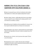 NURSING 274A FCCA 274A EXAM 4 2026 QUESTIONS WITH SOLUTIONS GRADED A&plus;