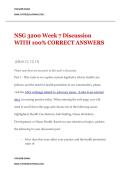 NSG 3200 Week 7 Discussion WITH 100&percnt; CORRECT ANSWERS