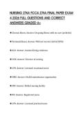 NURSING 274A FCCA 274A FINAL PAPER EXAM 4 2026 FULL QUESTIONS AND CORRECT ANSWERS GRADED A&plus;