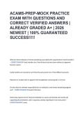 ACAMS-PREP-MOCK PRACTICE  EXAM WITH QUESTIONS AND  CORRECT VERIFIED ANSWERS &vert;  ALREADY GRADED A&plus; &vert; 2026  NEWEST &vert; 100&percnt; GUARANTEED  SUCCESS&excl;&excl;&excl;&excl;&excl;