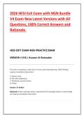 2026 HESI Exit Exam with NGN Bundle  V4 Exam New Latest Versions with All  Questions&comma; 100&percnt; Correct Answers and  Rationale&period; 