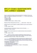 MTE 271 EXAM 4 QUESTIONS WITH 100&percnt; CORRECT ANSWERS