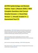 ACVPM Epidemiology and Biostats  Practice  Exam &vert;&vert;Newest 2026&vert;&vert; With  Complete Questions And Correct  Detailed Answers &vert;&vert; Brand New  Version&excl; &vert;&vert; Already Graded A&plus; &vert;&vert;  Guaranteed Pass&excl;&excl;&excl;&excl;&excl;