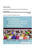 TEST BANK&lowbar;&lowbar;Foundations for Population Health in Community&sol;Public Health Nursing 5th Edition by Marcia Stanhope &comma; ISBN&colon; 9780323848237 &vert;All Chapters Included&vert; Guide A&plus;