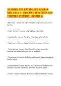 Anatomy and Physiology McGraw Hill Exam 1 &vert; Practice Questions and Verified Answers &vert; Graded A&plus;