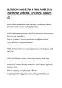 NUTRITION D440 EXAM 4 FINAL PAPER 2026 QUESTIONS WITH FULL SOLUTION GRADED A&plus;