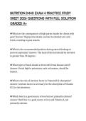 NUTRITION D440 EXAM 4 PRACTICE STUDY SHEET 2026 QUESTIONS WITH FULL SOLUTION GRADED A&plus;