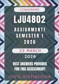LJU4802 Assignment 1 Semester 1 2026 Memo &vert; Due Date 23 March 2026