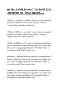NY REAL ESTATE EXAM ACTUAL PAPER 2026 QUESTIONS SOLUTIONS GRADED A&plus;