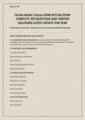 Florida Barber License EXAM ACTUAL EXAM COMPLETE 200 QUESTIONS AND VERIFIED SOLUTIONS LATEST UPDATE THIS YEAR