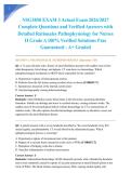 NSG3850 EXAM 3 Actual Exam 2026&sol;2027 Complete Questions and Verified Answers with Detailed Rationales Pathophysiology for Nurses II Grade A 100&percnt; Verified Solutions Pass Guaranteed - A&plus; Graded
