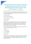 CPI CERTIFICATION TEST Actual Exam 2026&sol;2027 Complete Questions and Verified Answers with Detailed Rationales Nonviolent Crisis Intervention Pass Guaranteed - A&plus; Graded