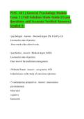 PSYC 101 &vert; General Psychology Module Exam 1 &vert; Full Solution Study Guide &vert; Exam Questions and Accurate Verified Answers &vert; Graded A&plus;