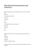 EGR 240 Final Exam Questions and Answers