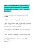 JB LEARNING EMT Final &ndash; All Chapters &vert; Complete Study Guide with Questions and Verified Answers &vert; 100&percnt; Correct &vert; Graded A&plus;