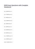 EGR Exam Questions with Complete Solutions