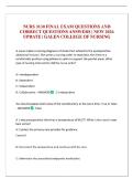 NURS 3130 FINAL EXAM QUESTIONS AND CORRECT QUESTIONS ANSWERS &vert; NEW 2026 UPDATE &vert; GALEN COLLEGE OF NURSING