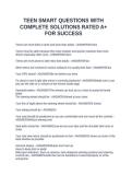 TEEN SMART QUESTIONS WITH COMPLETE SOLUTIONS RATED A&plus; FOR SUCCESS