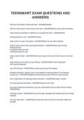 TEENSMART EXAM QUESTIONS AND ANSWERS