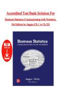 Accredited Test Bank Solution For Business Statistics Communicating with Numbers&comma; 5th Edition by Jaggia &vert;All Chapters Included &vert; Questions With Explained Answers