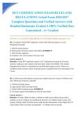 DCF CERTIFICATION EXAM RULES AND REGULATIONS Actual Exam 2026&sol;2027 Complete Questions and Verified Answers with Detailed Rationales Graded A 100&percnt; Verified Pass Guaranteed - A&plus; Graded