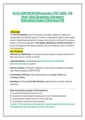 ALTA CERTIFICATION practice TEST 2026&colon; 100  High-Yield Questions &Answers  Rationales Instant Download Pdf