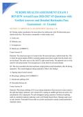 NUR2092 HEALTH ASSESSMENT EXAM 3 REVIEW Actual Exam 2026&sol;2027 65 Questions with Verified Answers and Detailed Rationales Pass Guaranteed - A&plus; Graded