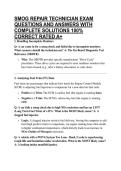 SMOG REPAIR TECHNICIAN EXAM QUESTIONS AND ANSWERS WITH COMPLETE SOLUTIONS 100&percnt; CORRECT RATED A&plus;
