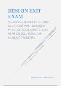 HESI RN Exit Exam V2 &lpar;2025&sol;2026&rpar; &ndash; iNet Proctored &ndash; Complete Exam Practice Questions with Detailed Solutions and Screenshots for Nursing Students