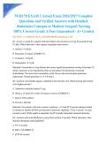 NUR170 EXAM 2 Actual Exam 2026&sol;2027 Complete Questions and Verified Answers with Detailed Rationales Concepts of Medical Surgical Nursing 100&percnt; Correct Grade A Pass Guaranteed - A&plus; Graded