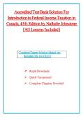 Accredited Test Bank Solution For Introduction to Federal Income Taxation in Canada&comma; 45th Edition by Nathalie Johnstone &vert;All Chapters Included &vert; Questions With Explained Answers