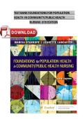 TEST BANK For Foundations for Population Health in Community&sol;Public Health Nursing&comma; 6th Edition By Stanhope &vert; Verified Chapter's