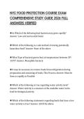 NYC FOOD PROTECTION COURSE EXAM COMPREHENSIVE STUDY GUIDE 2026 FULL ANSWERS VERIFIED
