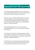 ACHE Board of Governors EXAMINATION SET 2026 SOLVED QUESTIONS GRADED A&plus;