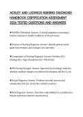 ACKLEY AND LADWIGS NURSING DIAGNOSIS HANDBOOK CERTIFICATION ASSESSMENT 2026 TESTED QUESTIONS AND ANSWERS