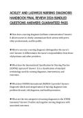 ACKLEY AND LADWIGS NURSING DIAGNOSIS HANDBOOK FINAL REVIEW 2026 BUNDLED QUESTIONS ANSWERS GUARANTEED PASS