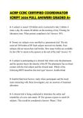 ACRP CCRC CERTIFIED COORDINATOR SCRIPT 2026 FULL ANSWERS GRADED A&plus;