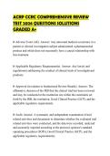 ACRP CCRC COMPREHENSIVE REVIEW TEST 2026 QUESTIONS SOLUTIONS GRADED A&plus;