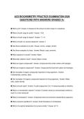ACS BIOCHEMISTRY PRACTICE EXAMINATION 2026 QUESTIONS WITH ANSWERS GRADED A&plus;