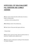 NYSTCE ESOL CST 2026 EXAM SCRIPT FULL QUESTIONS AND CORRECT ANSWERS
