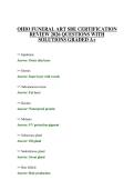 OHIO FUNERAL ART SBE CERTIFICATION REVIEW 2026 QUESTIONS WITH SOLUTIONS GRADED A&plus;