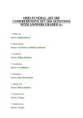 OHIO FUNERAL ART SBE COMPREHENSIVE SET 2026 QUESTIONS WITH ANSWERS GRADED A&plus;